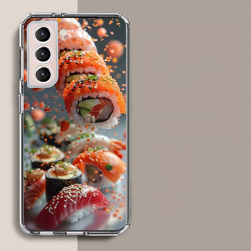 Sushi in the Air Phone Case for Samsung A16 A17 A26 A36 A56 A57 A55 A54 A37 A15 A25 A35 A14 A24 A34 Galaxy Note 20 10 A07 A06 A0