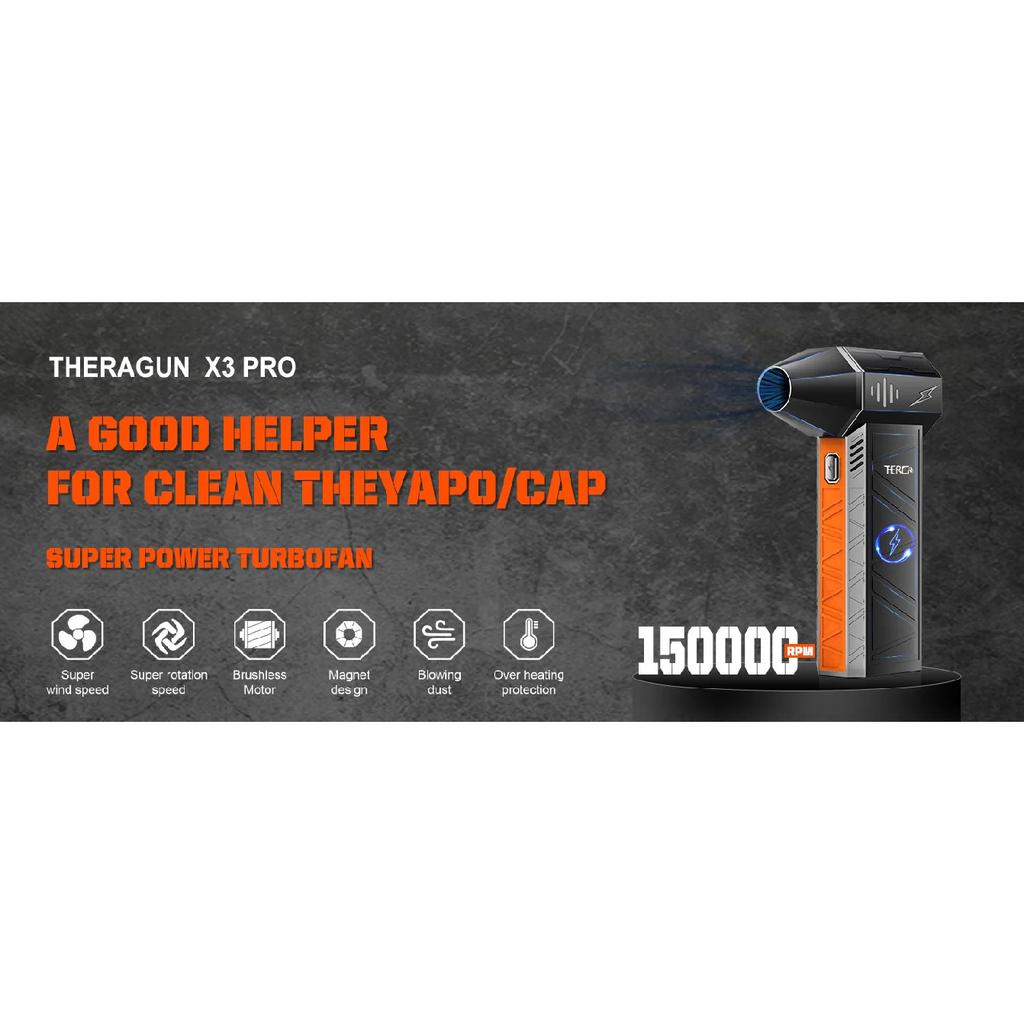 Ручной мини-вентилятор X3Pro Turbo Jet, мощный воздушный обдув 150000 об/мин, сжатый воздух, очиститель для автомобиля, ПК, дома