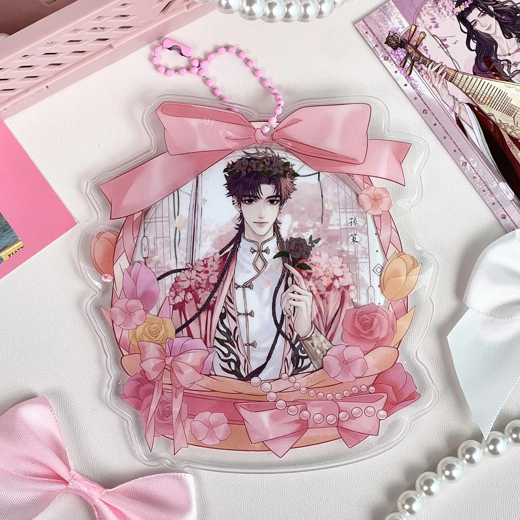 Japanese Aesthetic Cute Bow Flower Basket Badge Holder Anime Souvenir Transparent Display Protective Cover for 75mm Round Badge