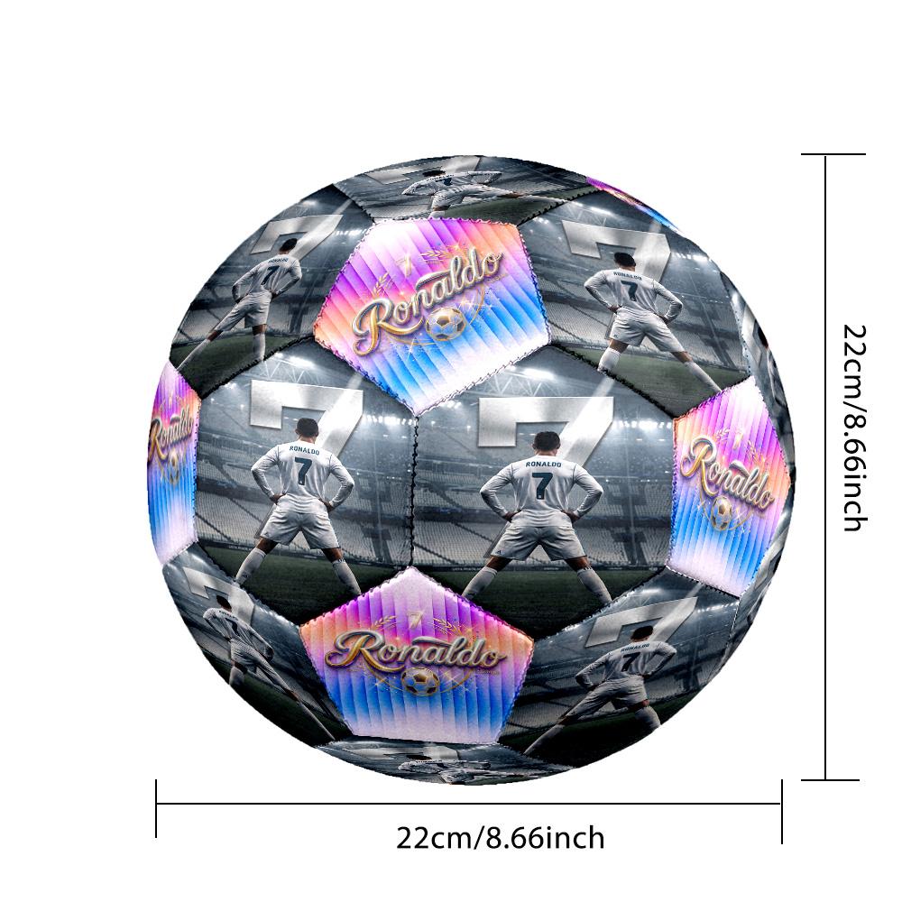 Cristiano Ronaldo Cr7 Football Legend Size 5 Soccer Ball Machine Sewn Indoor/Outdoor Training and Matches Perfect Commemorative Gift for Soccer Lovers