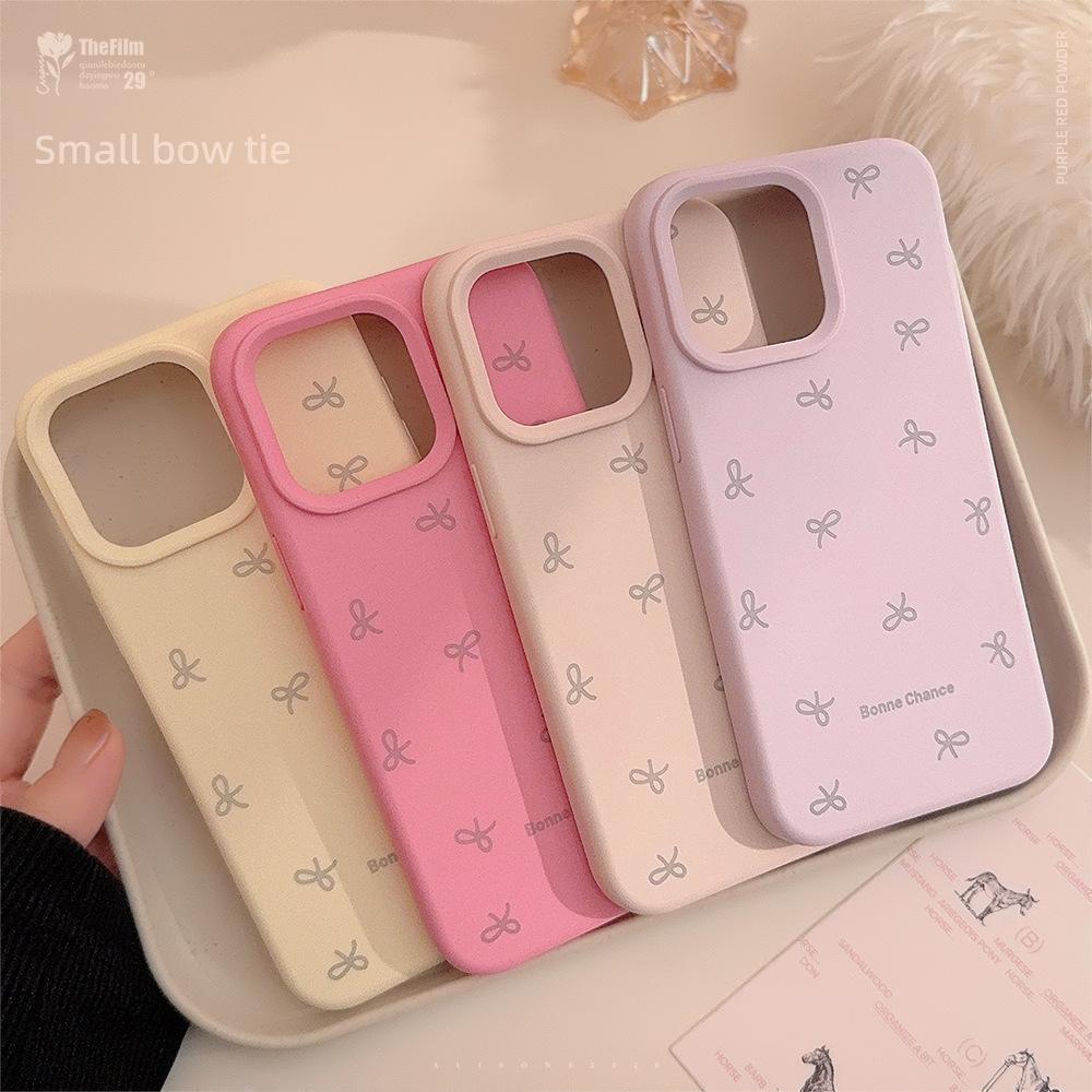 Full Screen Bow Suitable for IPhone17 IPhone 15promax Gentle and Simple 1314 Silicone