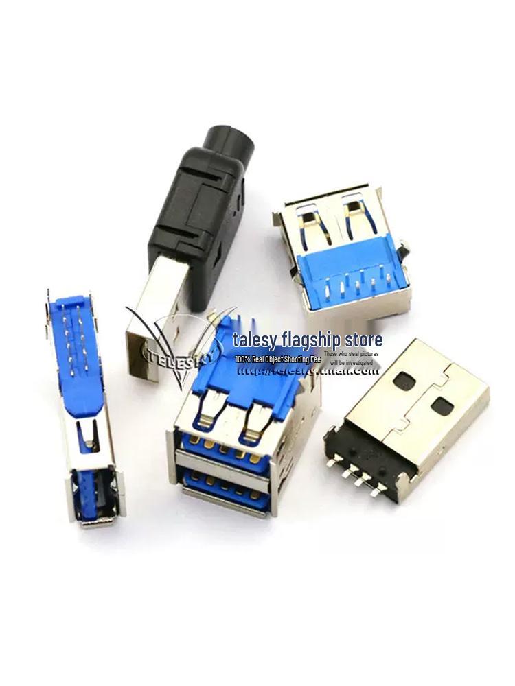 USB 3.0 Type A Male to Female 90/180 Degree and Type B Female Square Port Connector