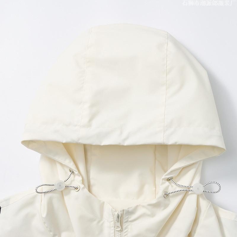 New Men's Jacket Youth Jacket Student Spring and Autumn Hooded Color Matching Loose Running Suit