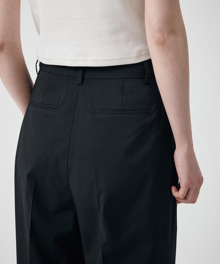 MUSINSA STANDARD WOMAN [Cooltandard] Women'S Semi-Balloon Hidden Banding Slacks [Black]