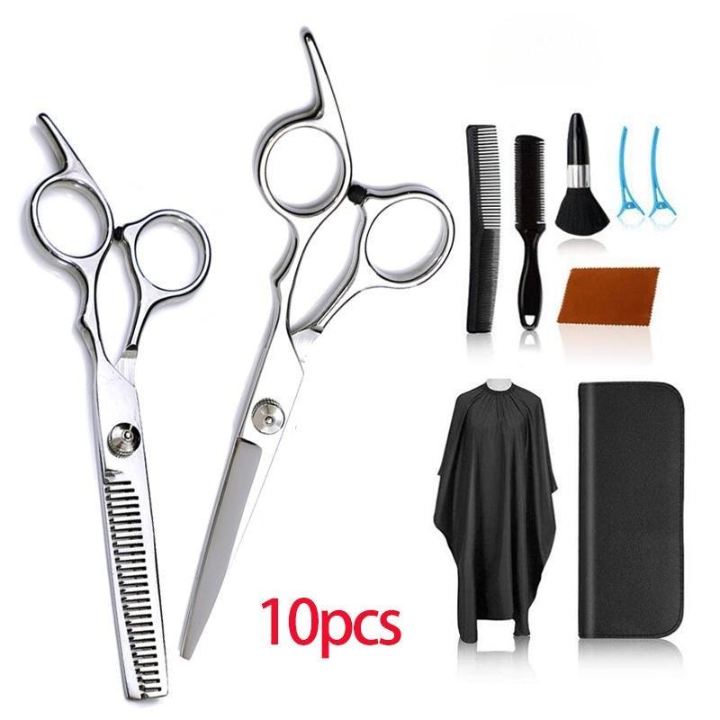 6 Inch Stainless Steel Hair Cutting Scissors Set Straight Thinning Shear Black Blue Silver Barber Scissors