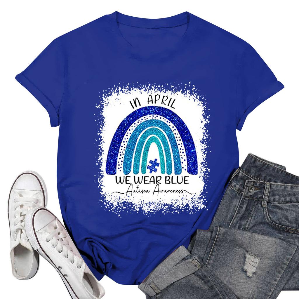 Женская повседневная футболка с принтом, пуловер с круглым вырезом, топ с короткими рукавами