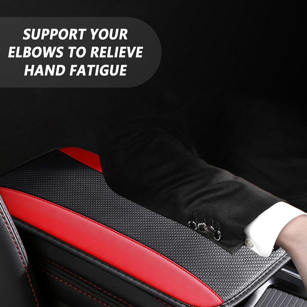 Stylish Car Center Console Cover,PU Leather Car Armrest Cover Prevent Scratches On Center Console,Universal Car Armrest Cushion Car Accessories