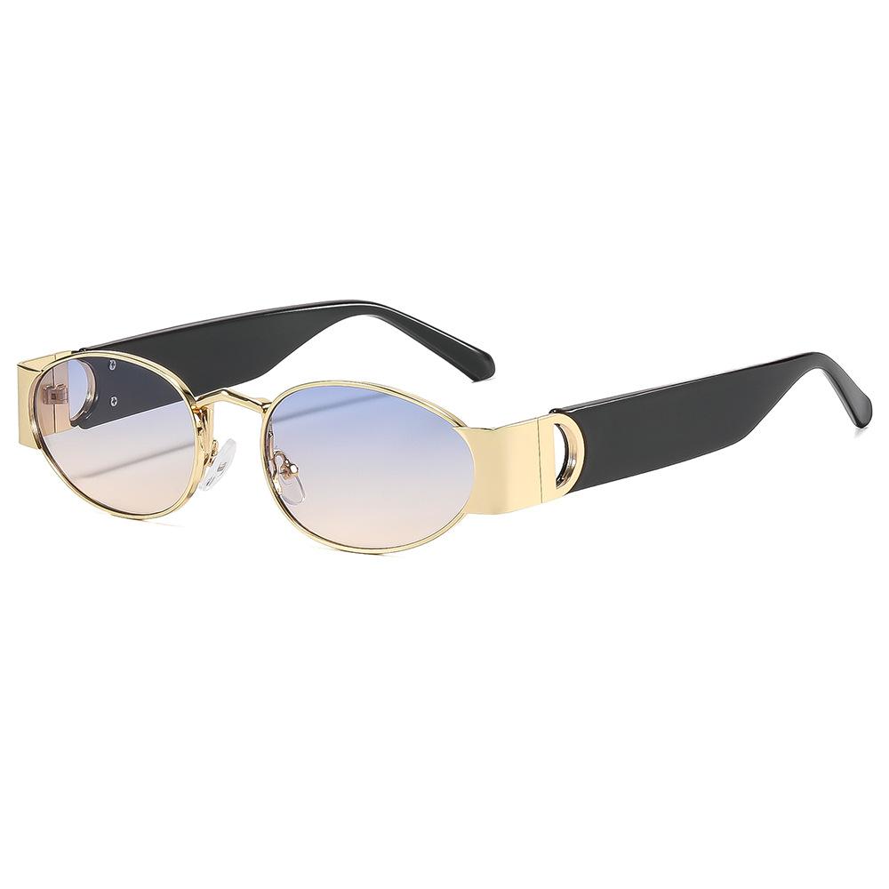 New European and American retro sunglasses personalized oval Internet celebrity sunglasses trend hip hop wind small frame sunglasses