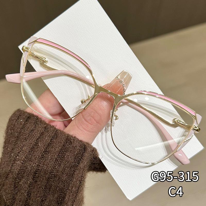 Металлическая оправа «кошачий глаз», очки с защитой от синего света, тип без диоптрий, защитные очки, декоративные очки с плоскими линзами