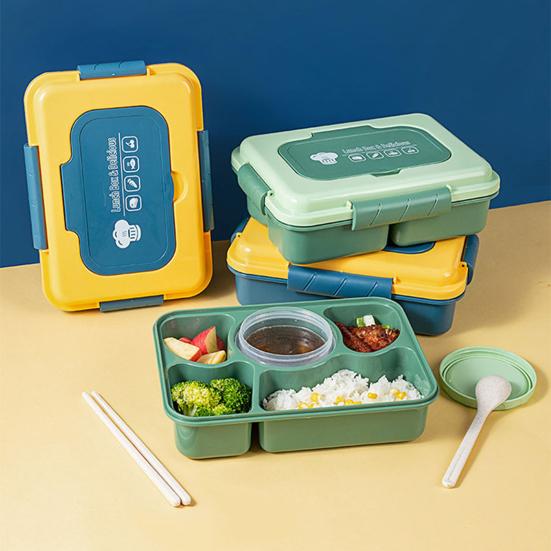 Bento Lunch Box with Leakproof Sauce Box Multi-Compartment Snack Box Meal Prep Containers for