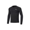 Li Ning Running Series однотонная теплая футболка с длинным рукавом с логотипом для мужчин, черные топы ATLT077-1