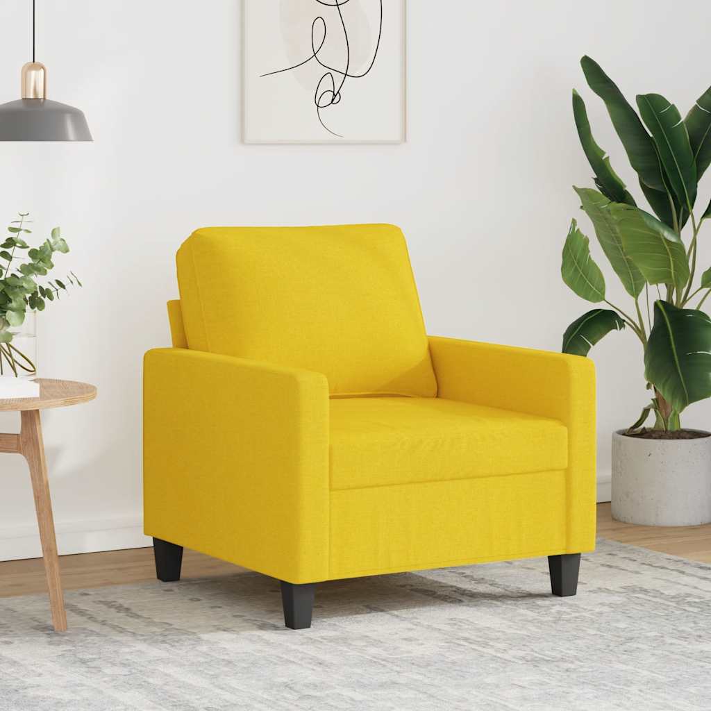 Armchair Light Yellow 60 cm Fabric