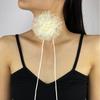Stylish Rose Blossom Necklace Simulation Flower Neckchain Women Girls Collarbone Chain Eye Catching Choker Accessory
