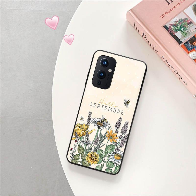 Для OnePlus 9 Pro 8 5G 7 9R 7T 8T Z Daisy Sunflower Черный матовый чехол из ТПУ с росписью чехол для телефона OnePlus Nord 2 CE N10 N100 N200