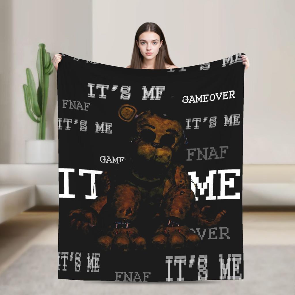 FNAFS At Freddy's Horror Blanket Camping Flannel Throw Blanket For Outdoor Soft Design Quality Bedspread Birthday Gift