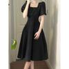 Summer Women's Square Neck Waist Slimming Dress