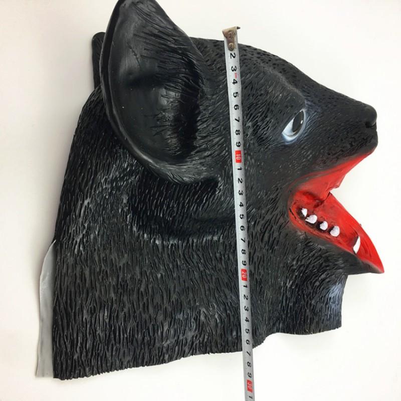 Cute Wolf Dog Mask Halloween Black Animal Head Costume Party