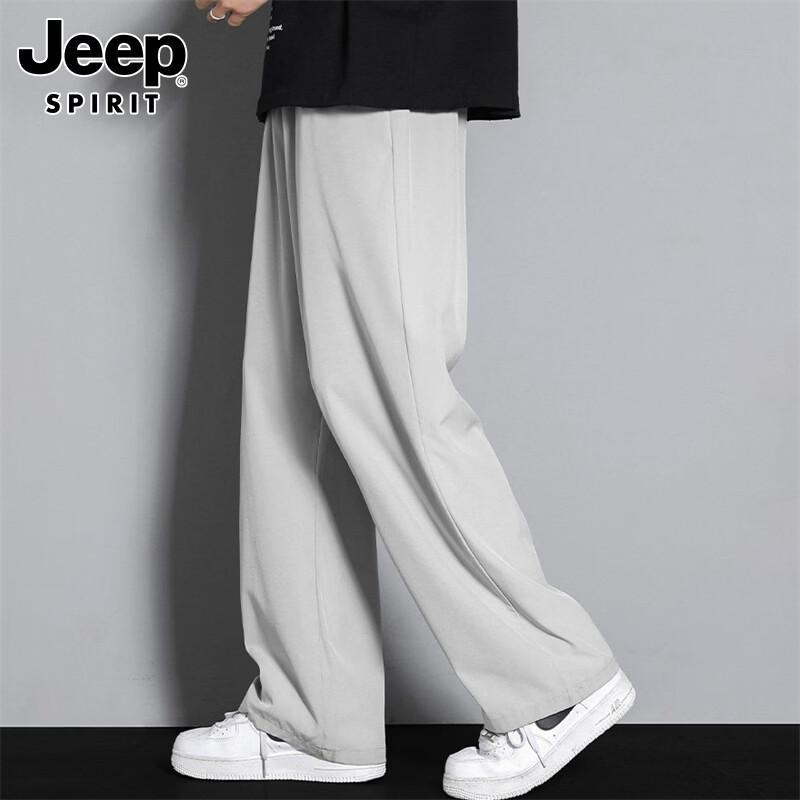 JEEP SPIRIT Мужские свободные прямые повседневные брюки из ледяного шелка