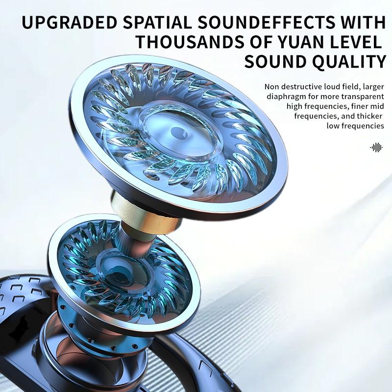 180° Rotation Single Headphone For Left and Right Ear Ear-Hook Headset HiFi Music HD Microphone Low Latency Transmission