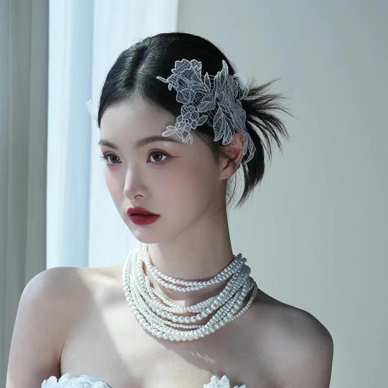 Свадебная ретро-фата, головной убор, французское кружево высокого класса, свадебная, красивая свадебная фотография, фото, аксессуары для волос