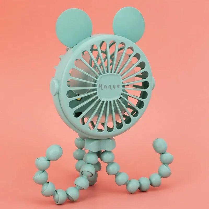Stroller Fan Clip Flexible Tripod Portable Mini Fan Rechargeable Fans Travel Camping Electric Wireless Desk Cooling Home Hand
