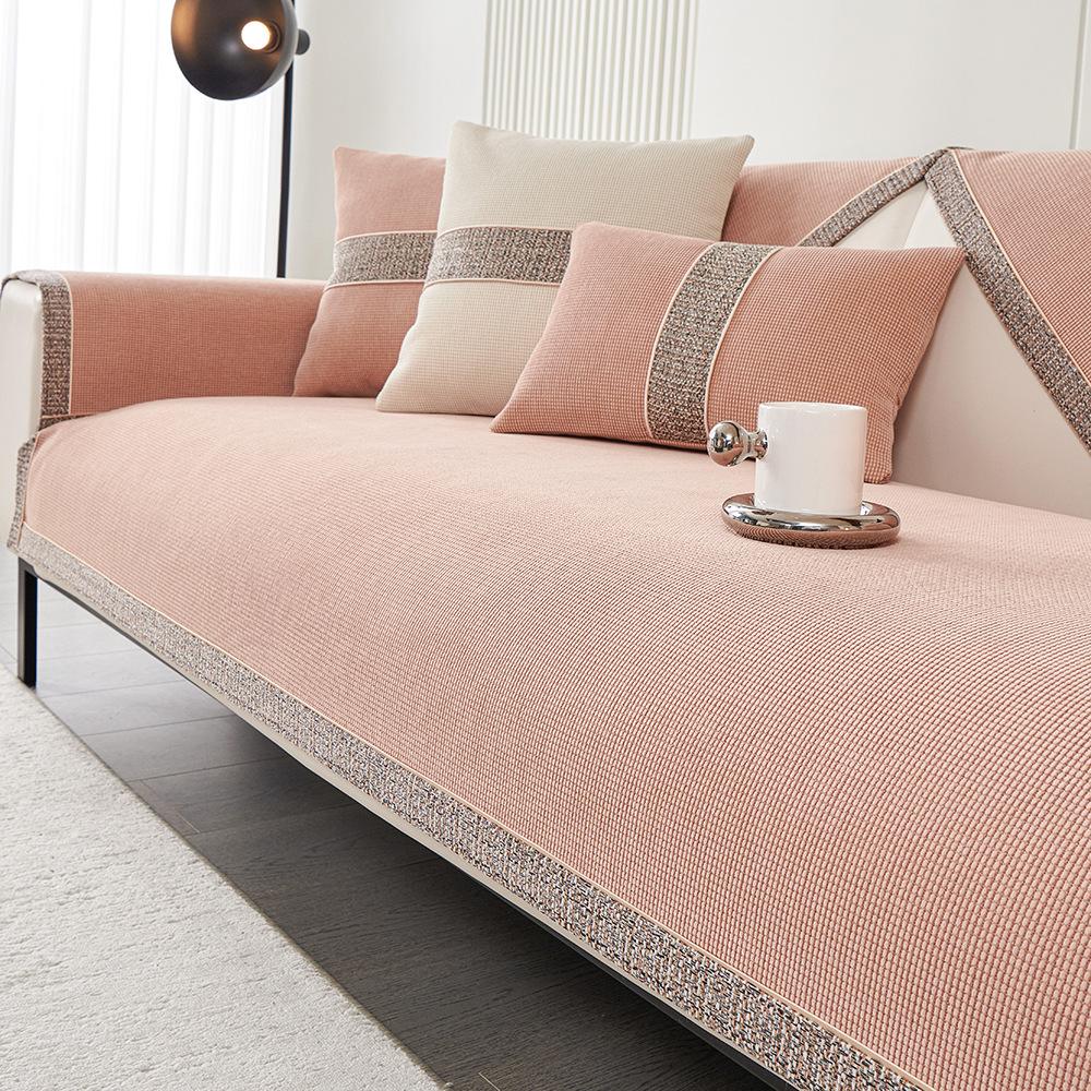 Универсальная однотонная диванная подушка на четыре сезона, противоскользящая, новый чехол для дивана, полный пакет, простой летний чехол из синели