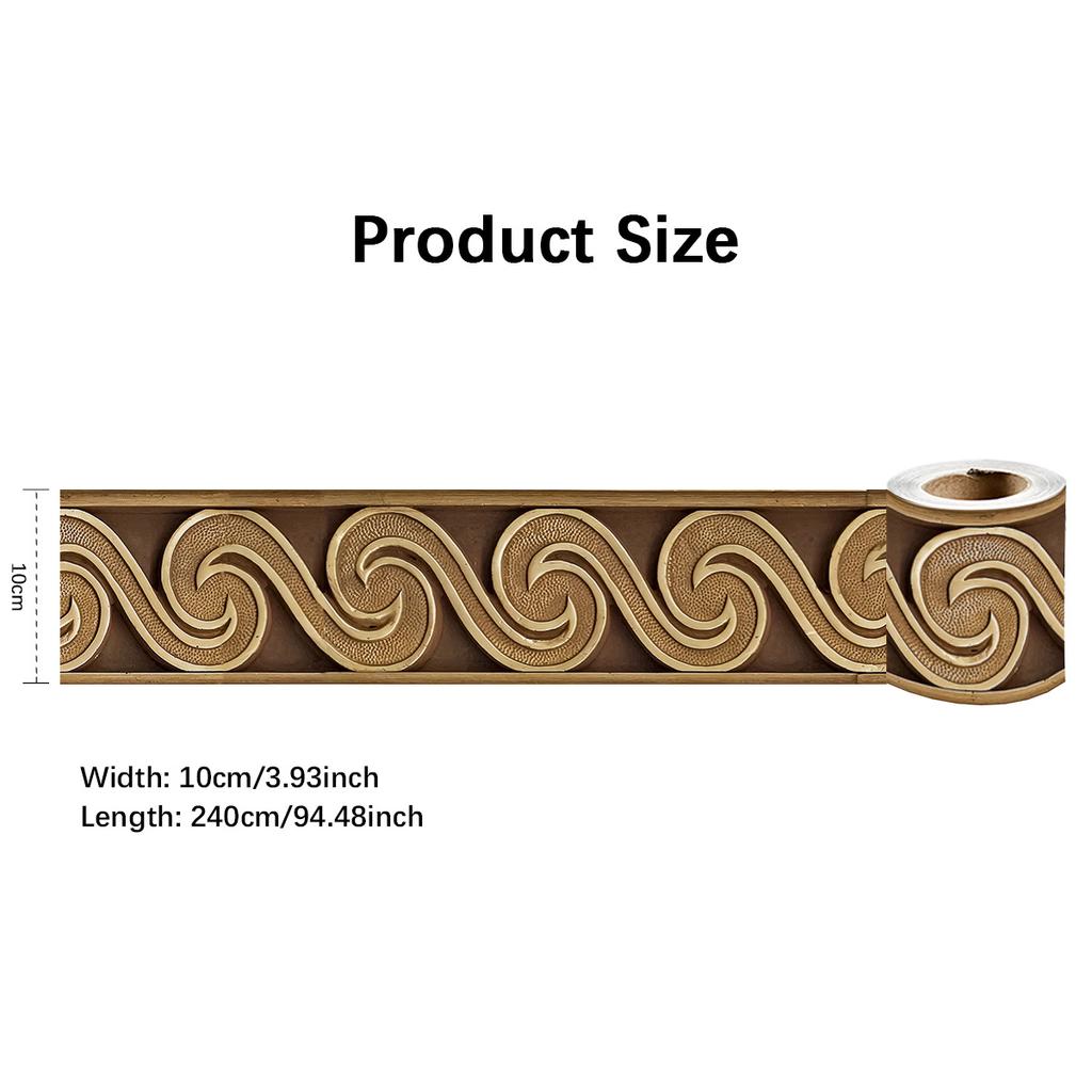 240cm Length Luxury Skirting Corner Wall Sticker Bathroom Office Glass Waist Line Home Decor Waterproof Floor Waveguide Art Wallpaper