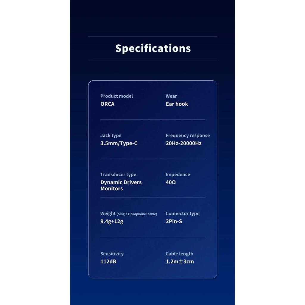 TRN ORCA Dynamic In Ear Earphones High Performance Dynamic Driver IEMs Earbuds with  Detachable Cable Tuning Switch  Headset