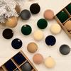 12pcs Flocked Christmas Tree Ball Velvet Christmas Pendant Ornaments Xmas Tree Hanging Balls New Year Party Plush Balls Decor