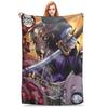 Фланелевый плед Demon Slayer Первый из Высших Рангов Кокушибо Аниме Теплые Плюшевые Одеяла Мягкое Покрывало для Гостиной Дома Дивана