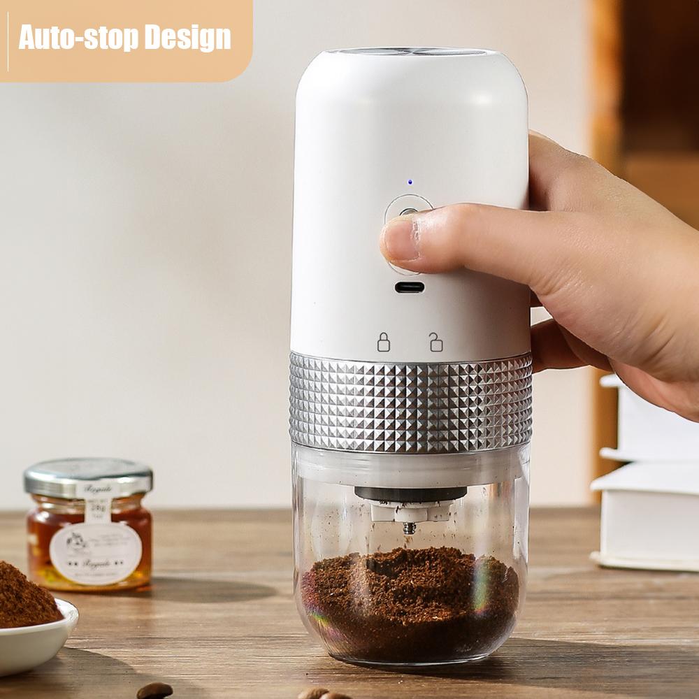 Portable Electric Burr Coffee Grinder 13W 200ml USB Rechargeable Adjustable Setting Cordless Coffee KTY
