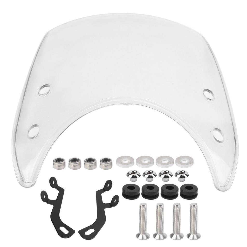 Motorcycle Windshield Retrofit Vintage for 5‑7in Motor Headlights Windscreen PC MaterialTransparent