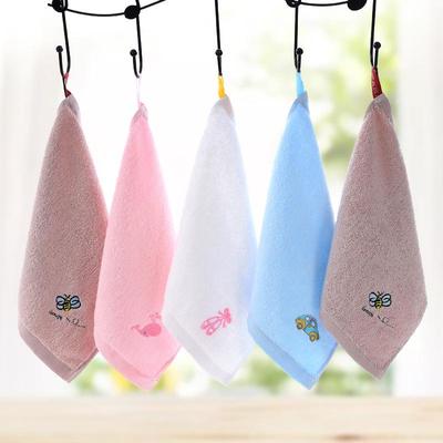 Мультяшное вышитое детское полотенце для лица из чистого хлопка, 25x25см