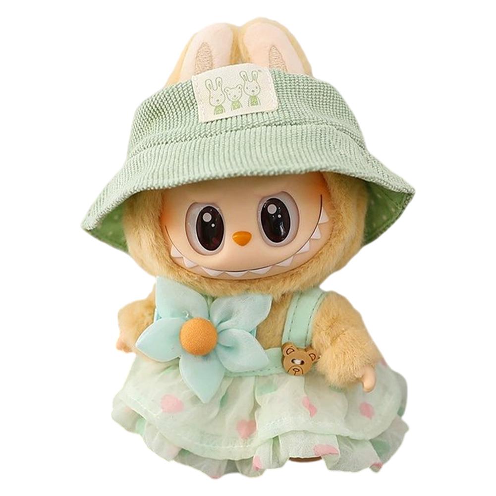 Мини-наряд для куклы Мягкий вязаный костюм-свитер с подвеской в виде камеры и обуви Комплект юбок Платье с кавайным мишкой для куклы 15-17 см