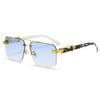 UV 400 Men Sunglasses Marble Pattern Driving Eyewear Personality Rimless Sunglasses  Female