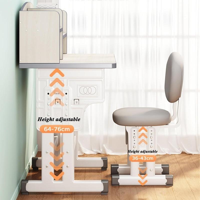Детский комплект письменного стола и стула, регулируемый по высоте, сверхпрочный, вместительный, стул для учебы с крючком для школьной сумки 45 х 70 см