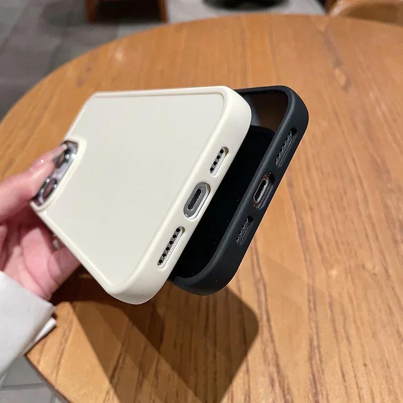 Роскошный однотонный чехол для телефона iPhone 16 15 Pro Max 14 13 12 11 Pro X XS XR 7 8 Plus SE 2, противоударный силиконовый чехол