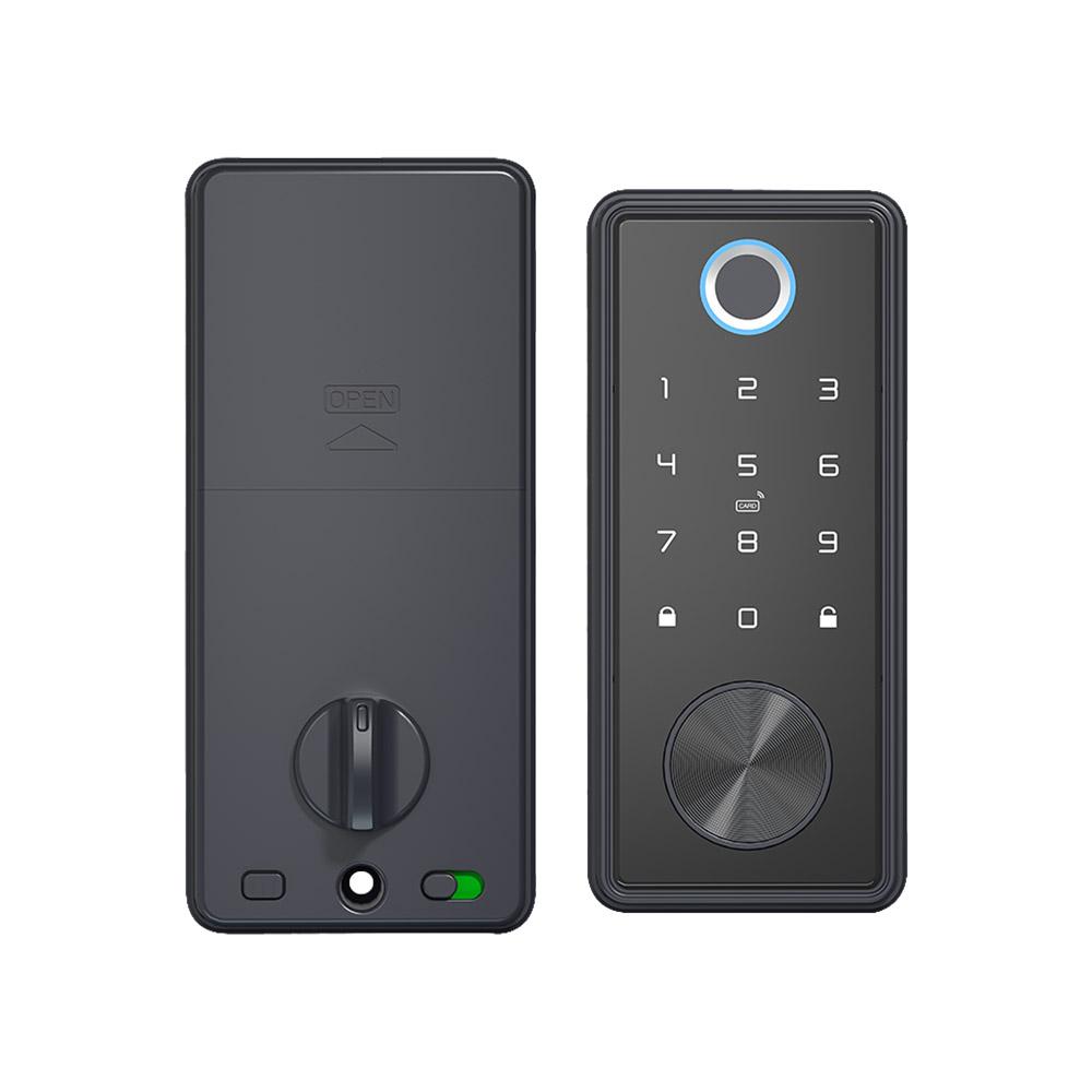 SZMYQ Tuya WiFi Smart Deadbolt Lock with Door Open Sensor Fingerprint Access Compatible with Aluminum and Wood Doors