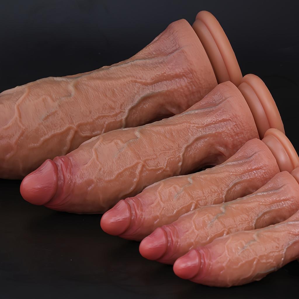 Реалистичный силиконовый дилдо – 5 размеров, включая XXL (До 33 см), Огромный Толстый Мягкий Дилдо с Мощной Присоской для Стимуляции Точки G и Анальной Стимуляции, Игрушка для Взрослых