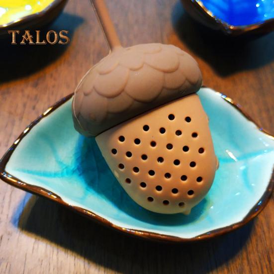 Ситечко для чая с ручкой, тонкая сетка, силиконовая резина, заварочный чайник для чая, мини-чайник в форме сосновой шишки, многоразовый фильтр для заваривания чая