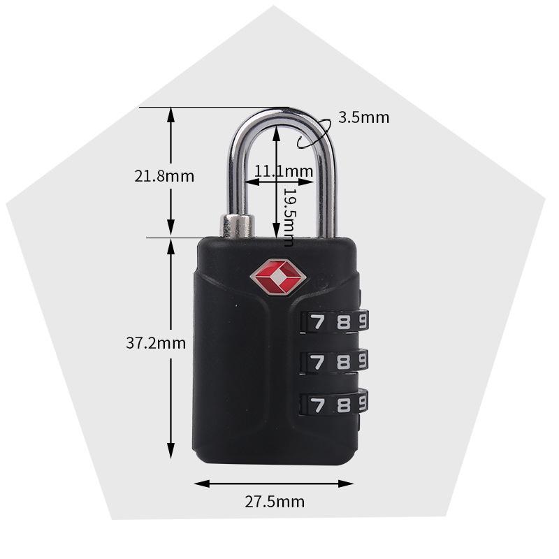 Cross-border TSA007 Customs Lock ABS Lightweight Luggage/Gym Locker Combination Padlock - New Model