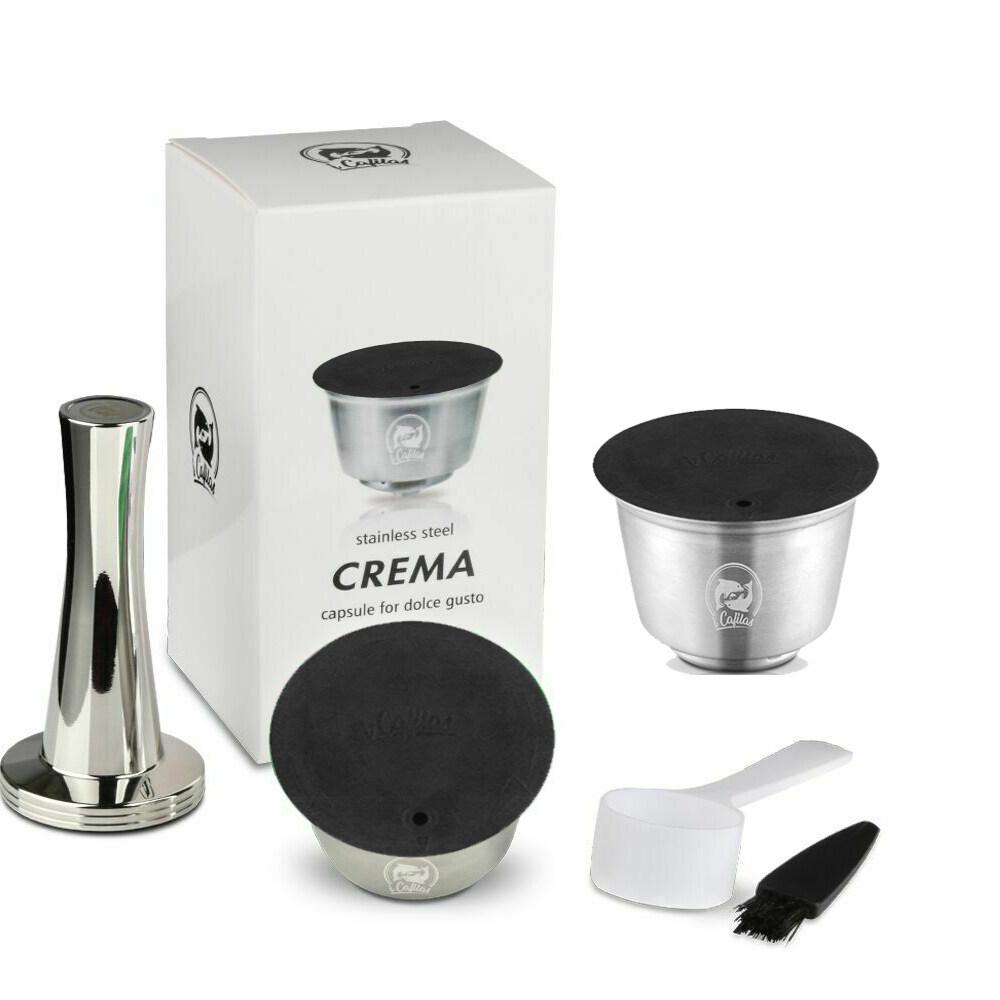 i Cafilas [HR-104] Многоразовые капсулы для кофе, фильтры для кофе, чашки для приготовления крема из нержавеющей стали, тамперный зажим для машины Dolce Gusto LUMIO EDG, Mini Me