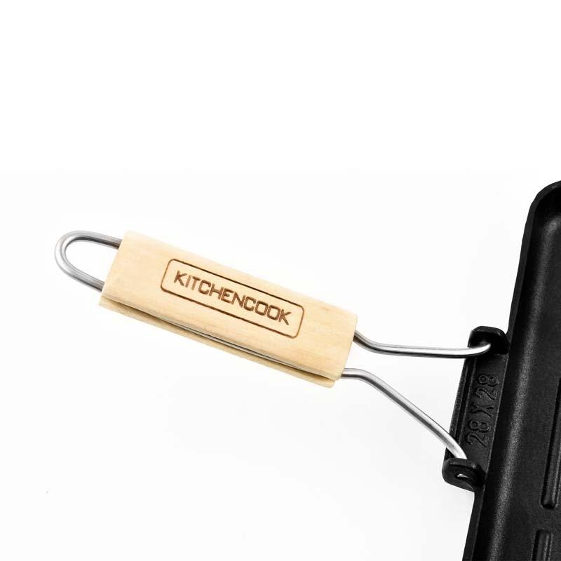 KitchenCook Grill28 Tfi - Квадратный гриль из литого алюминия 28 см - Антипригарное покрытие - Все плиты, включая индукционные