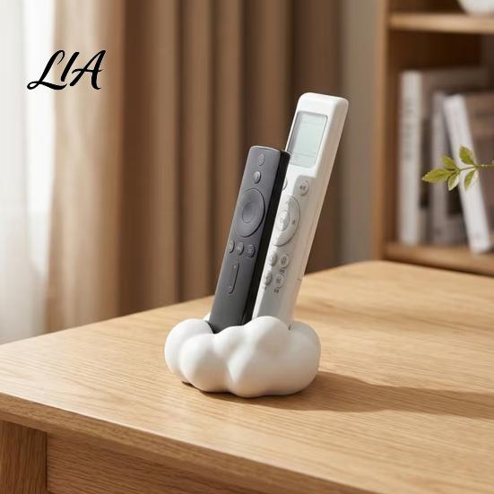 Small Item Storage Box 3D Printed Cloud Shape Desktop Organizer, Cute Remote Control Holder Dressing Table Accessory with Dual Slots, Multifunctional