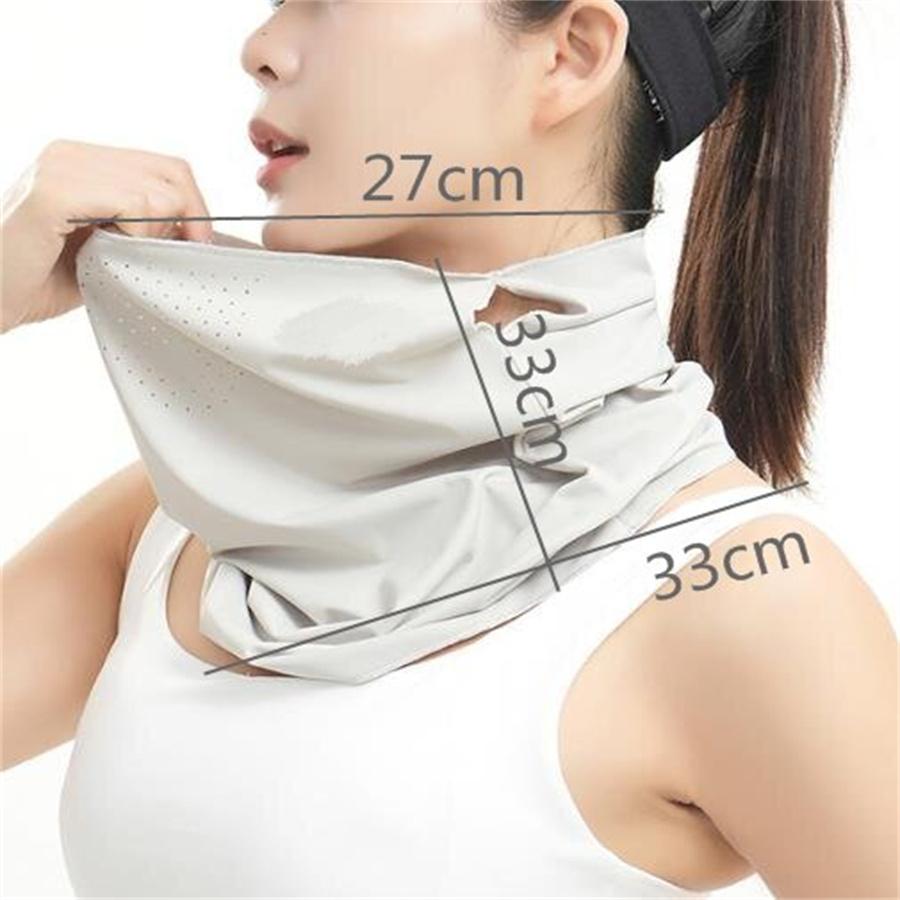 Ice Silk Sun Protection Face Neck Cover, UPF50+ UV Protection, Breathable Ear-Hanging Face Mask for Cycling, Golf, Driving, Outdoor Activities