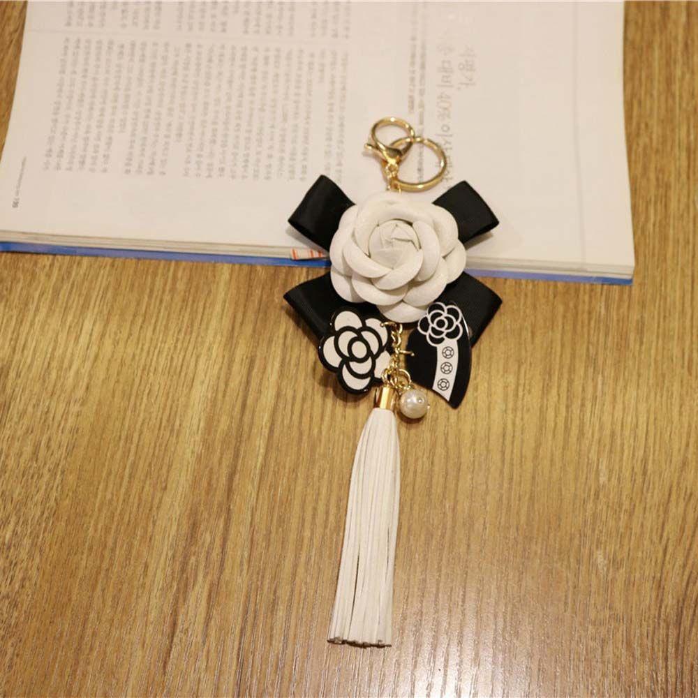 Key Ring Umbrella Jewelry Element Hanger Bag Pendant Flower Keyring Camellia Key Chain Key Chain