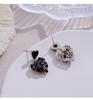Korean Heart-Shaped Crystal Earrings: Slimming, Fresh, and Fashionable for Women