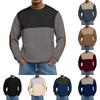 Men's Loose-fitting Casual Waffle-weave Neck Long-sleeved Top
