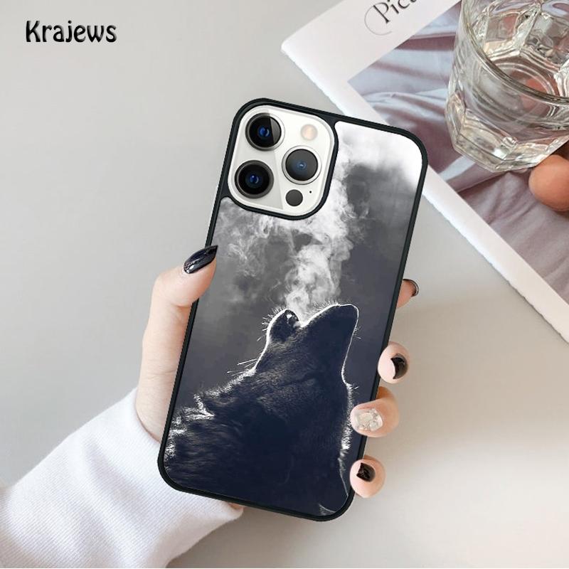 Животное Волк Воет Чехол для Телефона Для iPhone 17 Air 16 15 14 Max Plus 11 12 13 Pro Max Чехол для Телефона coque
