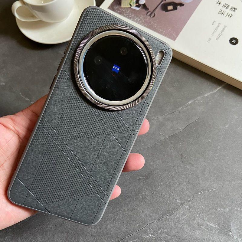 Чехол для VIVO X200 Pro Роскошный Матовый ПУ Кожа Алмазная Клетка Защитная Задняя Крышка Чехол Для VIVO X200Pro Mini X100S Pro X100 Ultra